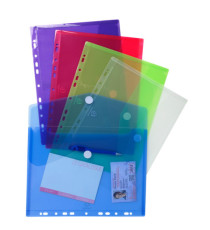 Busta forata con chiusura in velcro - PPL - 24x32 cm - colori assortiti - Exacompta Busta forata con chiusura in velcro - PPL - 24x32 cm - colori assortiti - Exacompta