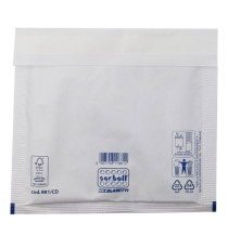 Busta imbottita Sacboll - CD (20 x 22 cm) - carta - bianco - Blasetti - conf. 10 pezzi