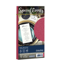 Busta Special Events metal - rosso - 110 x 220mm - 120gr - Favini - conf. 10 buste
