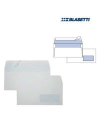 Busta Super Strip - con finestra - 11 x 23 cm - 90 gr - bianco - Blasetti - conf. 500 pezzi