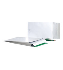 Buste a sacco Securitex - con soffietti - B5 - 17,6 x 25 x 3,8 cm - 130 gr - bianco - Bong Packaging - conf. 100 pezzi