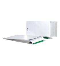 Buste a sacco Securitex - con soffietti - B5 - 17,6 x 25 x 3,8 cm - 130 gr - bianco - Bong Packaging - conf. 100 pezzi