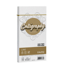 Buste Calligraphy Lino - 110 x 220 mm - 120 gr - bianco 01 - Favini - conf. 25 pezzi Buste Calligraphy Lino - 110 x 220 mm - 120 gr - bianco 01 - Favini - conf. 25 pezzi