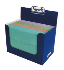 Busta con bottone Pastel - A4 - PP - colori assortiti - Favorit