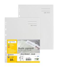 Buste con foratura universale Atla Privacy - per documenti riservati - 22 x 30 cm - bianco - Sei Rota - conf. 10 pezzi Buste con foratura universale Atla Privacy - per documenti riservati - 22 x 30 cm - bianco - Sei Rota - conf. 10 pezzi
