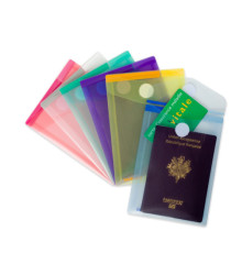 Buste con velcro - formato verticale - 11,4 x 15,8 cm - PP - colori assortiti - Djois - conf. 6 pezzi Buste con velcro - formato verticale - 11,4 x 15,8 cm - PP - colori assortiti - Djois - conf. 6 pezzi