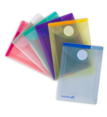 Buste con velcro - formato verticale - 8 x 11,5 cm - PP - colori assortiti - Djois - conf. 6 colori Buste con velcro - formato verticale - 8 x 11,5 cm - PP - colori assortiti - Djois - conf. 6 colori