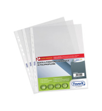 Buste forate Special PP - Linear - liscio - 22x30 cm - trasparente - Favorit - conf. 50 pezzi Buste forate Special PP - Linear - liscio - 22x30 cm - trasparente - Favorit - conf. 50 pezzi