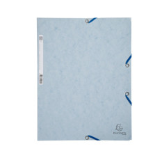 Cartellina con elastico - cartoncino lustrè - 3 lembi - 400 gr - 24x32 cm - grigio chiaro - Exacompta