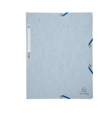 Cartellina con elastico - cartoncino lustrè - 3 lembi - 400 gr - 24x32 cm - grigio chiaro - Exacompta