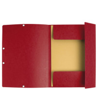 Cartellina con elastico - cartoncino lustrè - 3 lembi - 400 gr - 24x32 cm - rosso ciliegia - Exacompta