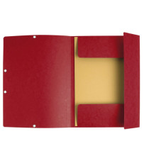 Cartellina con elastico - cartoncino lustrè - 3 lembi - 400 gr - 24x32 cm - rosso ciliegia - Exacompta