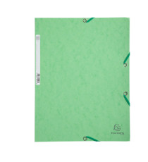 Cartellina con elastico - cartoncino lustrè - 3 lembi - 400 gr - 24x32 cm - verde tiglio - Exacompta