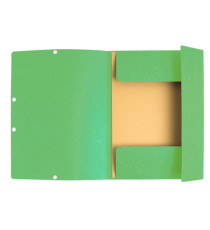 Cartellina con elastico - cartoncino lustrè - 3 lembi - 400 gr - 24x32 cm - verde tiglio - Exacompta