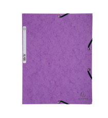 Cartellina con elastico - cartoncino lustrè - 3 lembi - 400 gr - 24x32 cm - viola - Exacompta