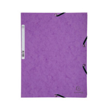 Cartellina con elastico - cartoncino lustrè - 3 lembi - 400 gr - 24x32 cm - viola - Exacompta