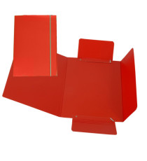 Cartellina con elastico - cartone plastificato - 3 lembi - 17x25 cm - rosso - Cartotecnica del Garda