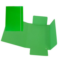 Cartellina con elastico - cartone plastificato - 3 lembi - 17x25 cm - verde - Cartotecnica del Garda