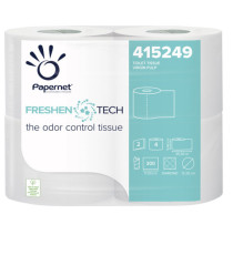 Carta igienica classica Freshen Tech - 2 veli - 300 strappi - diametro 12,2 cm - 9,5 cm x 33,3 mt - Papernet - pacco 4 r