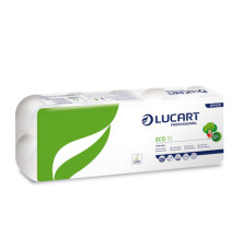 Carta igienica Eco - 200 strappi -  2 veli - 16,5 gr - diametro 11 cm - 9,8 cm x 24 mt - Lucart - pacco 10 rotoli