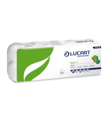 Carta igienica Eco - 200 strappi -  2 veli - 16,5 gr - diametro 11 cm - 9,8 cm x 24 mt - Lucart - pacco 10 rotoli