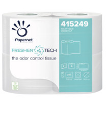 Carta igienica classica Freshen Tech - 2 veli - 300 strappi - diametro 12,2 cm - 9,5 cm x 33,3 mt - Papernet - pacco 4 r