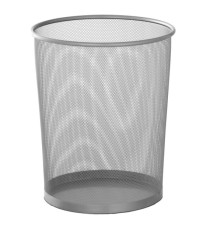 Cestino gettacarte - tondo - metallo traforato - grigio argento - Perfetto