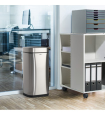 Cestino no touch - con sensore - 27 x 27 x 57 cm- 21 lt - argento metallizzato - Durable Cestino no touch - con sensore - 27 x 27 x 57 cm- 21 lt - argento metallizzato - Durable