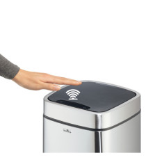 Cestino no touch - con sensore - 30,5 x 30,5 x 69 cm - 35 lt - argento metallizzato - Durable Cestino no touch - con sensore - 30,5 x 30,5 x 69 cm - 35 lt - argento metallizzato - Durable