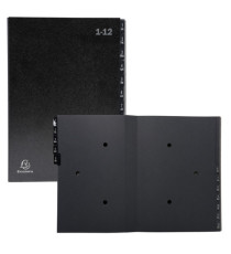 Classificatore numerico 1/12 Ordonator - 25x33 cm - nero - Exacompta Classificatore numerico 1/12 Ordonator - 25x33 cm - nero - Exacompta