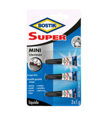 Colla istantanea universale - Super Mini blister - 3 x 1 gr - trasparente - Bostik Colla istantanea universale - Super Mini blister - 3 x 1 gr - trasparente - Bostik