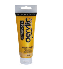 Colore acrilico fine Graduate - 120 ml - giallo metal - Daler Rowney