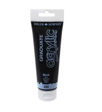 Colore acrilico fine Graduate - 120 ml - nero - Daler Rowney