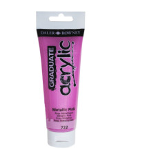 Colore acrilico fine Graduate - 120 ml - rosa metal - Daler Rowney