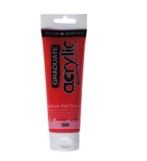 Colore acrilico fine Graduate - 120 ml - rosso cadmio scuro imitazione - Daler Rowney