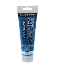 Colore acrilico fine Graduate - 120 ml - turchese ftalo - Daler Rowney