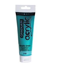 Colore acrilico fine Graduate - 120 ml - verde metal - Daler Rowney