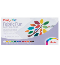Colore in tubetto per tessuto Fabric Fun - colori base assortiti - Pentel - conf. 12 pezzi
