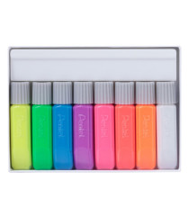 Colore in tubetto per tessuto Fabric Fun - colori fluo assortiti - Pentel - conf. 8 pezzi