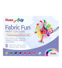 Colore in tubetto per tessuto Fabric Fun - colori fluo assortiti - Pentel - conf. 8 pezzi