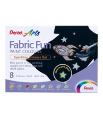 Colore in tubetto per tessuto Fabric Fun - colori sparkling assortiti - Pentel - conf. 8 pezzi Colore in tubetto per tessuto Fabric Fun - colori sparkling assortiti - Pentel - conf. 8 pezzi