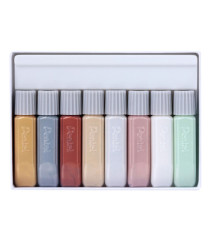 Colore in tubetto per tessuto Fabric Fun - colori sparkling assortiti - Pentel - conf. 8 pezzi