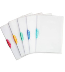 Cartelline con clip Swingclip - PPL - 22x31 cm - clip colorata - trasparente - Durable - conf. 5 pezzi Cartelline con clip Swingclip - PPL - 22x31 cm - clip colorata - trasparente - Durable - conf. 5 pezzi