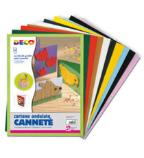 Cartoncino ondulato Cannetè 2200 - 25 x 35 cm - colori assortiti - DECO - conf. 10 fogli Cartoncino ondulato Cannetè 2200 - 25 x 35 cm - colori assortiti - DECO - conf. 10 fogli