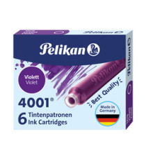 Cartucce inchiostro 4001 (TP/6) - lunghezza 39mm - viola - Pelikan - scatola 6 cartucce