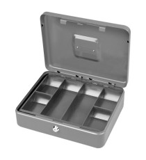 Cassetta portavalori Secur - 30 x 24 x 9 cm - grigio chiaro - Metalplus