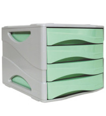 Cassettiera Keep Colour Pastel - 25 x 32 cm - cassetti 5 cm - grigio/verde - Arda