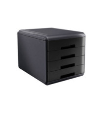 Cassettiera Mydesk - 29,5 x 38,5 x 28,2 cm - 4 cassetti da 4,5 cm - grigio/nero - Arda Cassettiera Mydesk - 29,5 x 38,5 x 28,2 cm - 4 cassetti da 4,5 cm - grigio/nero - Arda