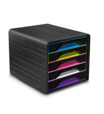 Cassettiera Smoove - 36 x 28,8 x 27 cm - 5 cassetti standard - nero/multicolore - Cep Cassettiera Smoove - 36 x 28,8 x 27 cm - 5 cassetti standard - nero/multicolore - Cep