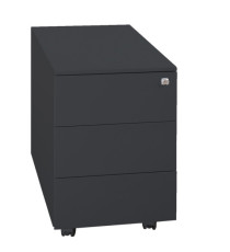 Cassettiere in metallo - 3 cassetti - 40 x 59 x 54 cm - nero - Bertesi Cassettiere in metallo - 3 cassetti - 40 x 59 x 54 cm - nero - Bertesi